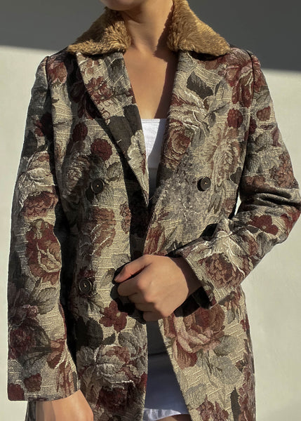 90's Floral Tapestry Coat (S)
