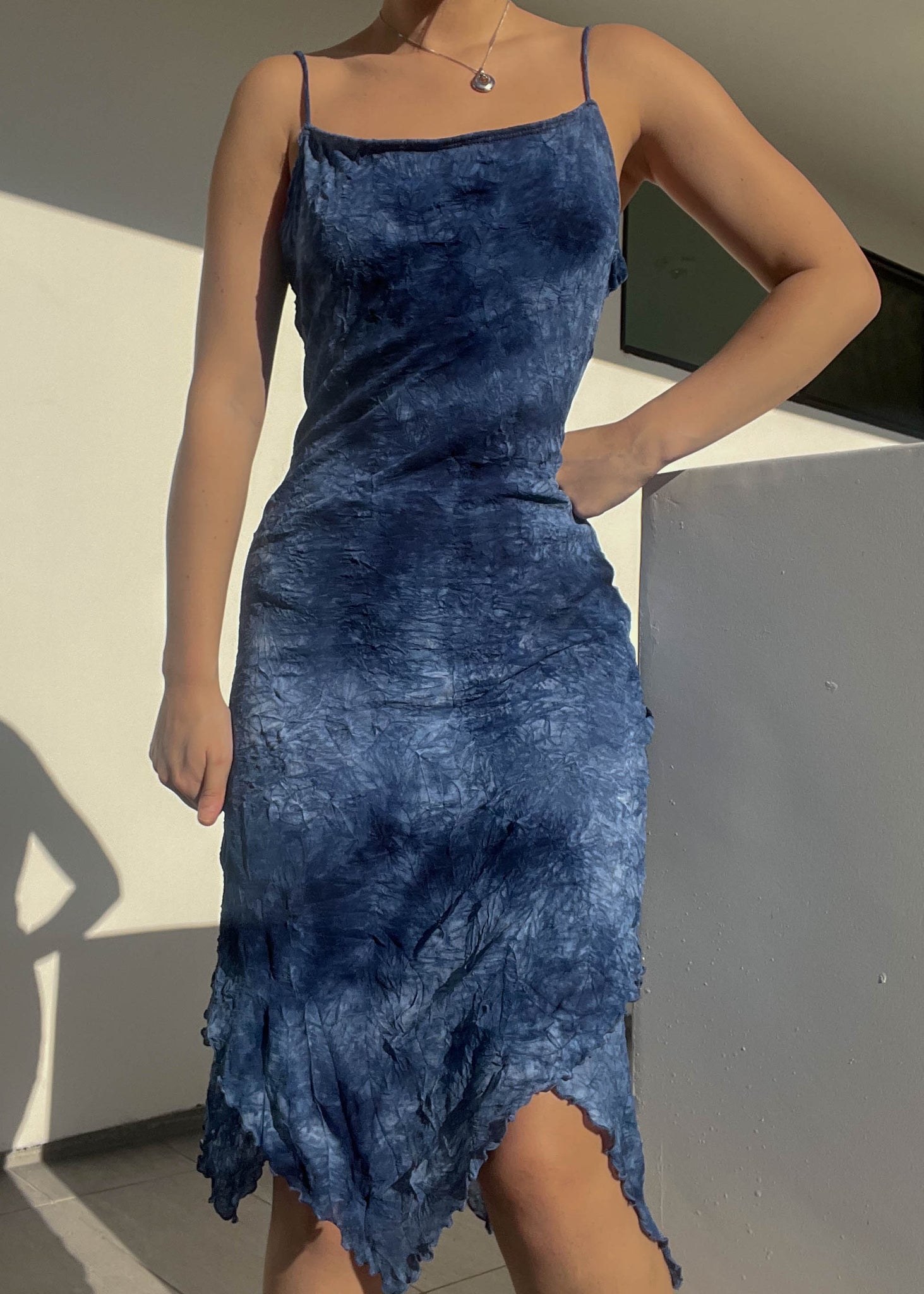 90’s Blue Tie Dye Midi (M)