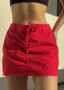 Y2k Strawberry Drawstring Skort (M)