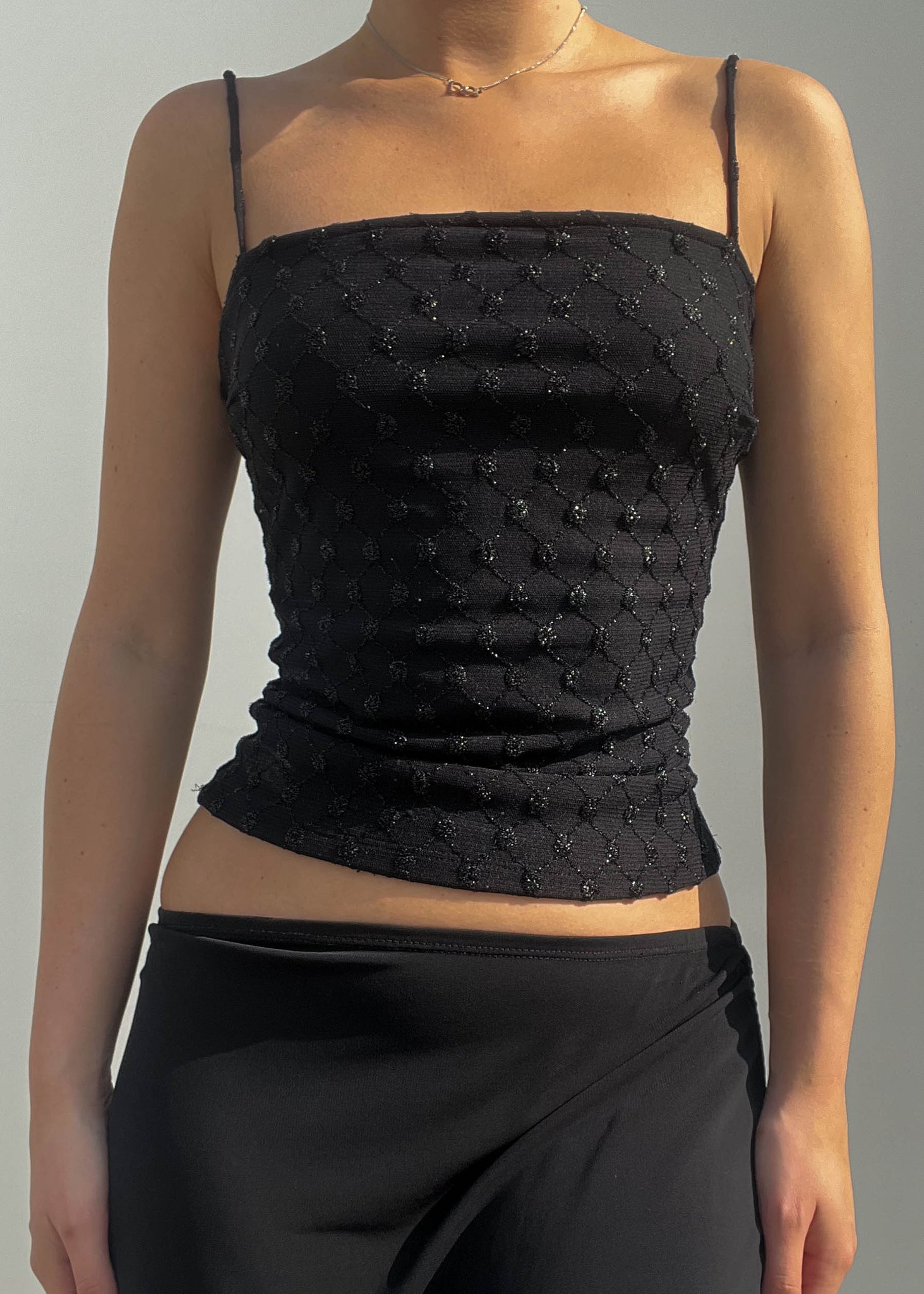 Textured Black Tank Top (S)