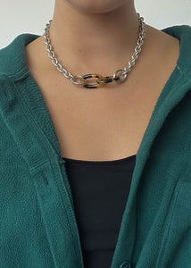 90's Silver & Tortoise Shell Chain