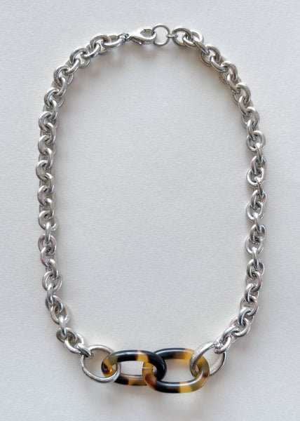 90's Silver & Tortoise Shell Chain