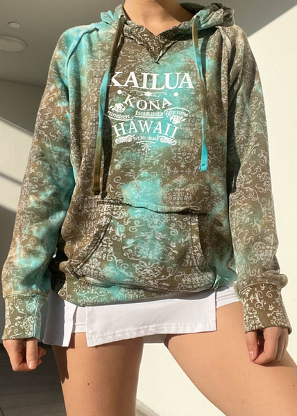 Aqua & Olive Kailua Print Hoodie (M)