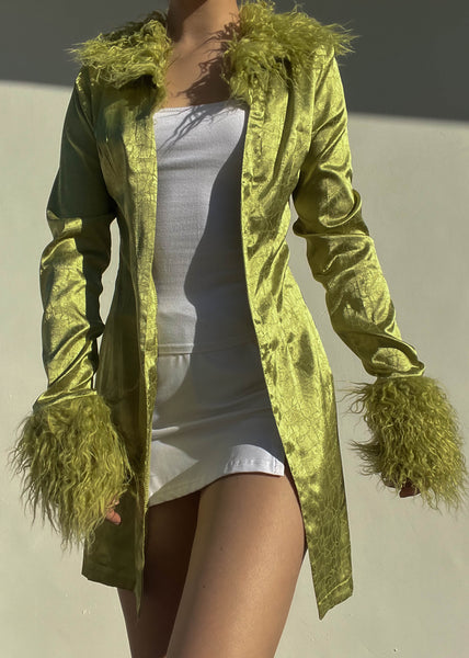 Green Fur Trim Jacket (S)