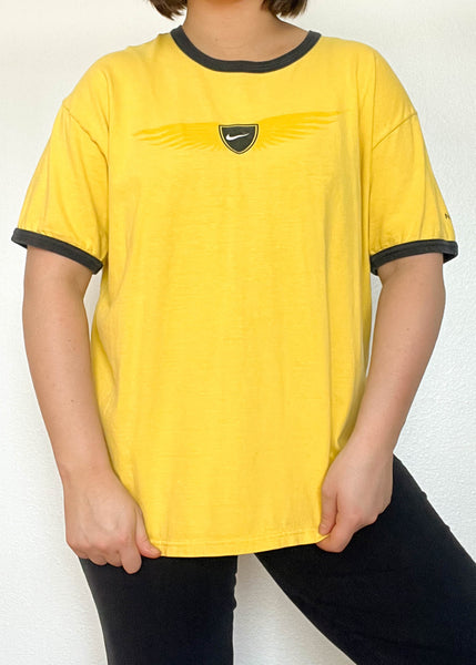 Y2k Yellow & Black Nike Ringer (men's XL)