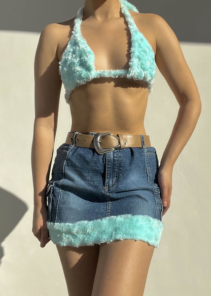 Upcycled Mini Skirt Set (M)
