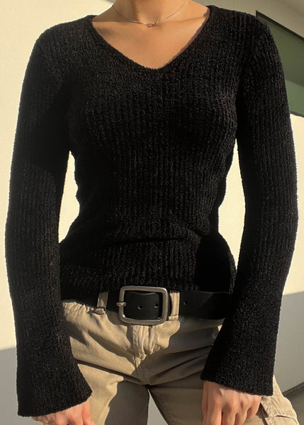 Y2k Plush Black Knit (M)