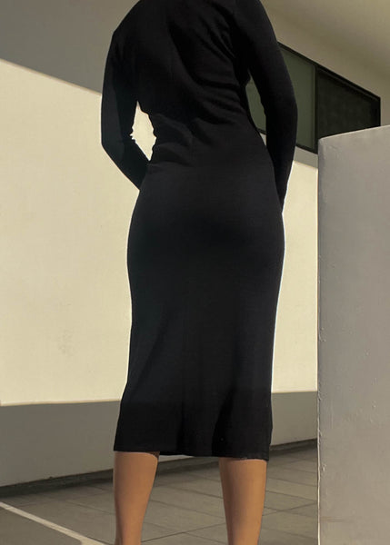 90's Long Sleeve Midi Dress (S-M)