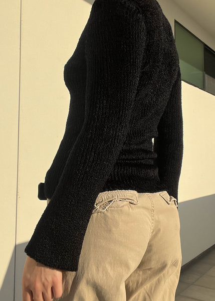 Y2k Plush Black Knit (M)