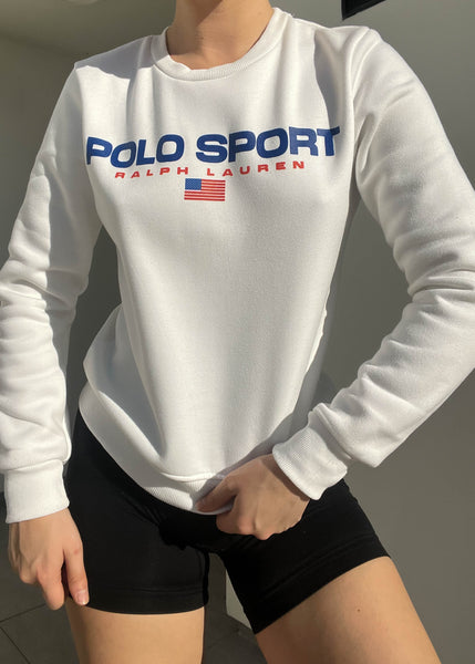 90's White Polo Sport Crewneck (S)