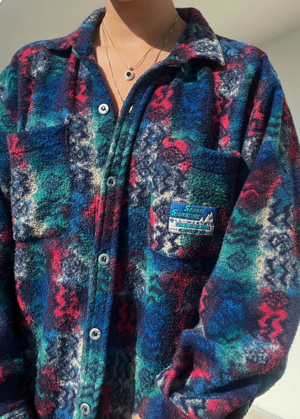 Northern Lights 80's Fleece Button Down (M-L)