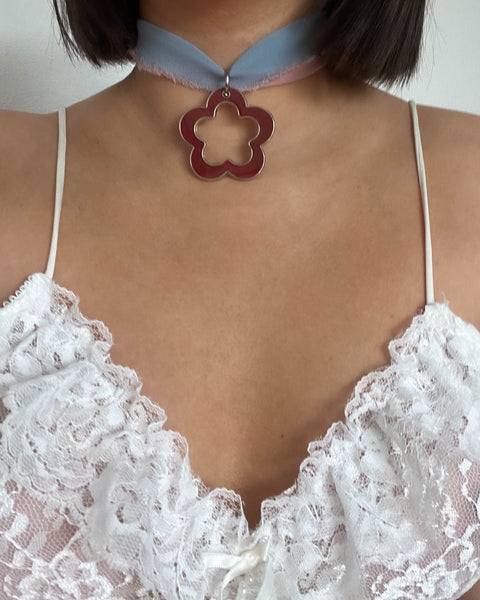 90’s Cotton Candy Flower Choker