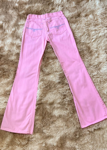 Y2k Pink Low-Rise Flares (XS)