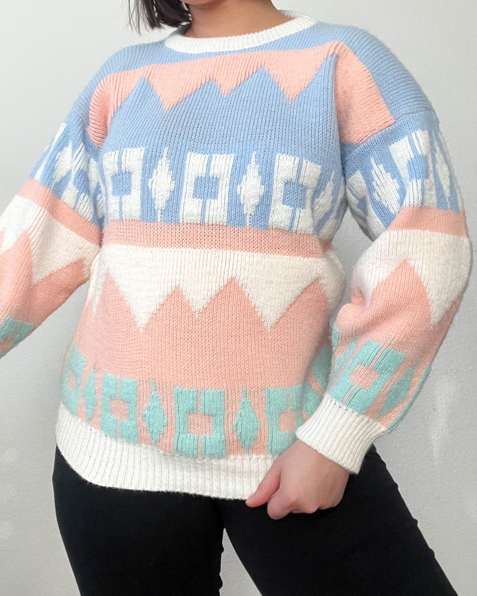 Luka 80’s Pastel Patterned Knit (M-L)