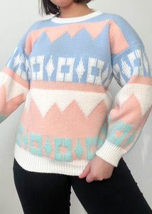 Luka 80’s Pastel Patterned Knit (M-L)