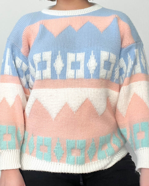 Luka 80’s Pastel Patterned Knit (M-L)