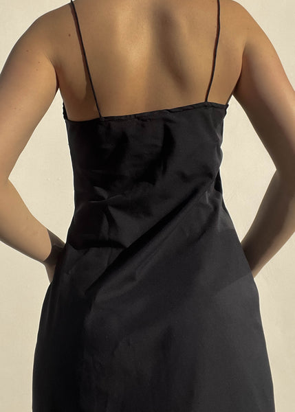 90’s Solid Black Mini Dress (S-S/M)