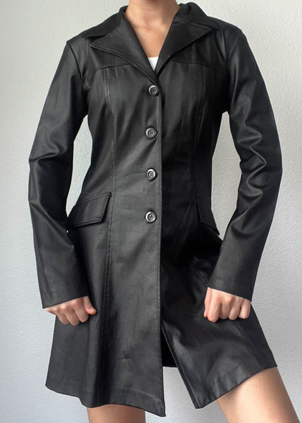 90's Black Longline Jacket (S)