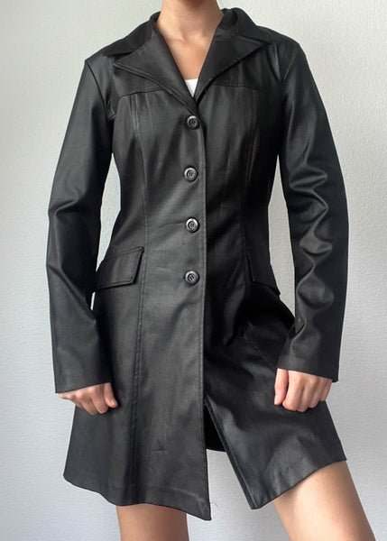 90's Black Longline Jacket (S)