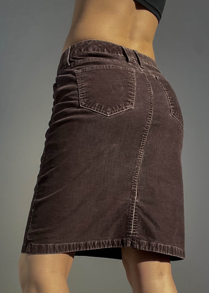 Brown Corduroy Mini Skirt (S)
