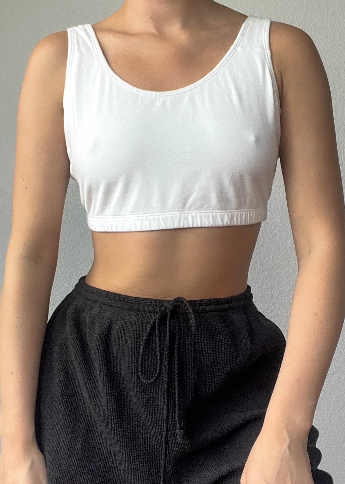 Y2k Classic White Sports Bra (S)