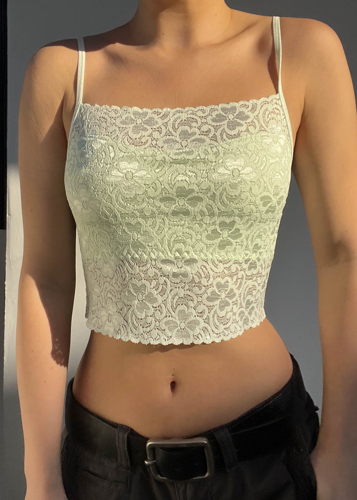 Pastel Green Lace Tank (S) – Retro and Groovy