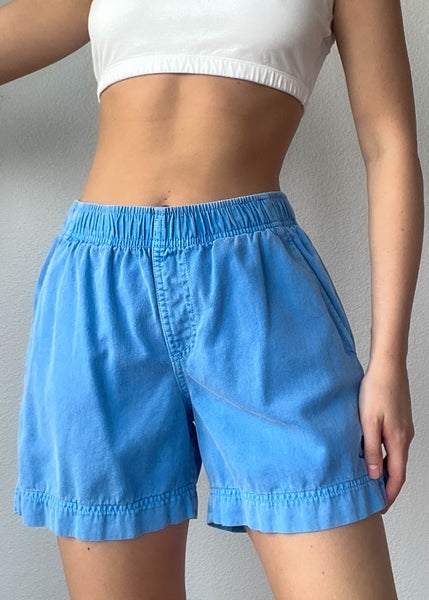 90's High Waisted Blue Denim Shorts (S)