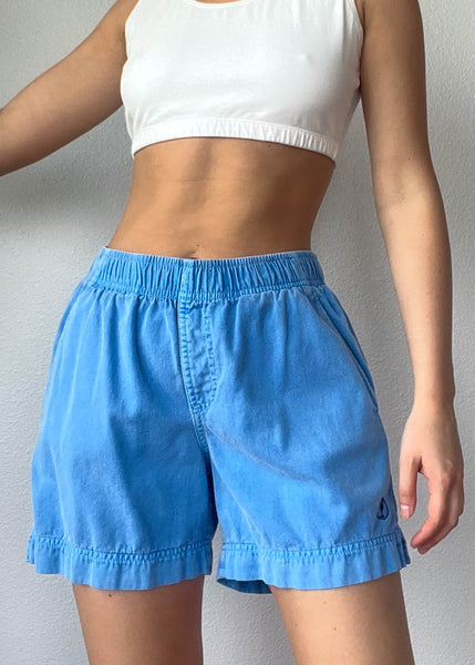 90's High Waisted Blue Denim Shorts (S)