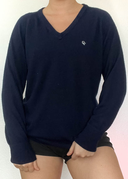 80's Navy & White Dior Knit (S-M)