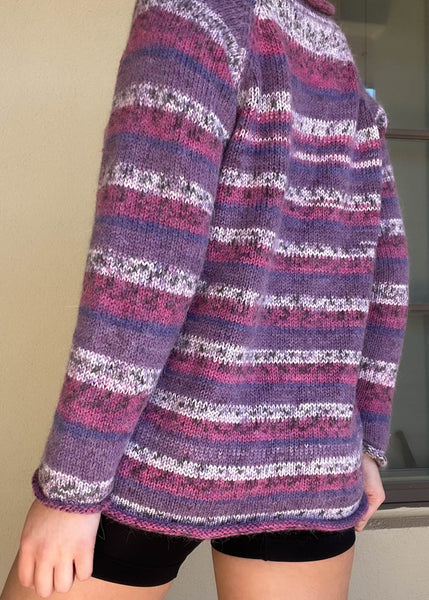 90's Mauve & Purple Striped Knit (M)