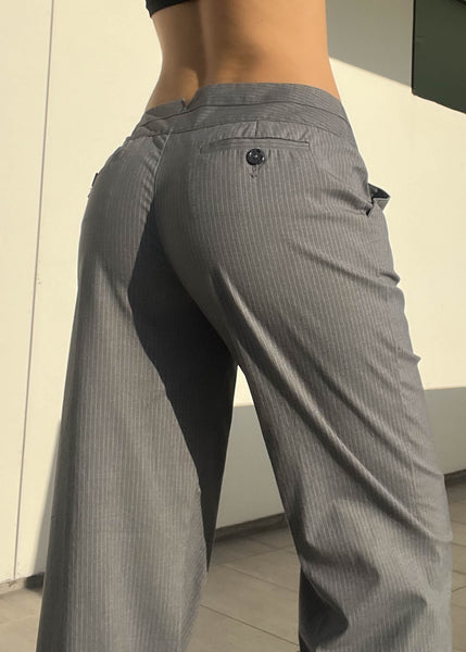 Y2k Gray Pinstripe Pants