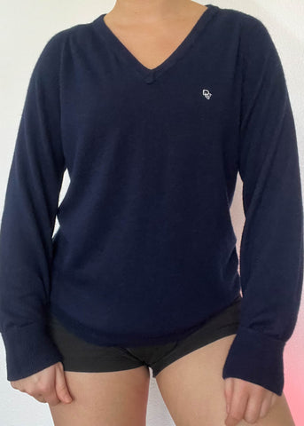 80's Navy & White Dior Knit (S-M)