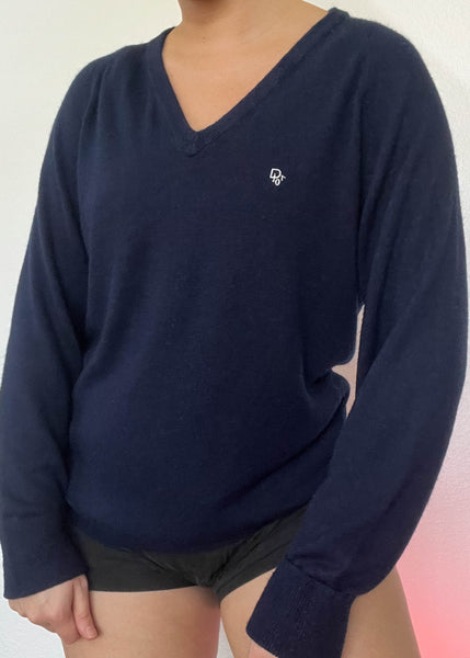 80's Navy & White Dior Knit (S-M)