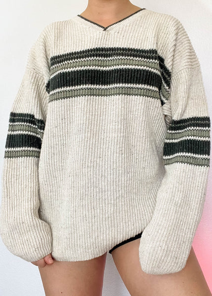 90's Oatmeal & Sage Skate Sweater (XL)