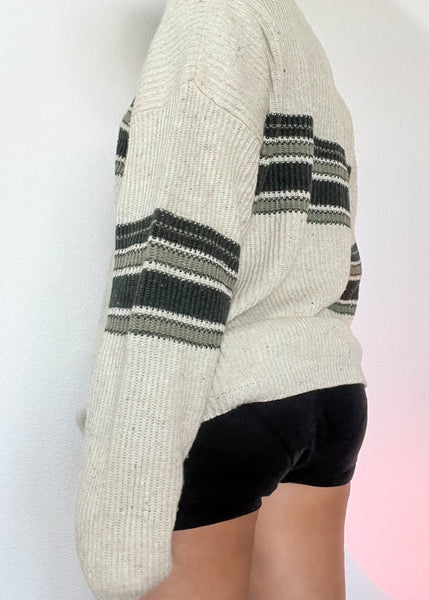 90's Oatmeal & Sage Skate Sweater (XL)