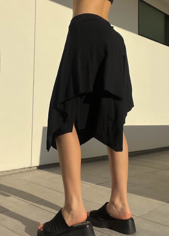 Y2k Black Asymmetrical Fairy Skirt (M)