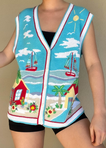 90's Beach House Sweater Vest (M)