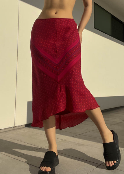 Red Bandana Midi Skirt (M)