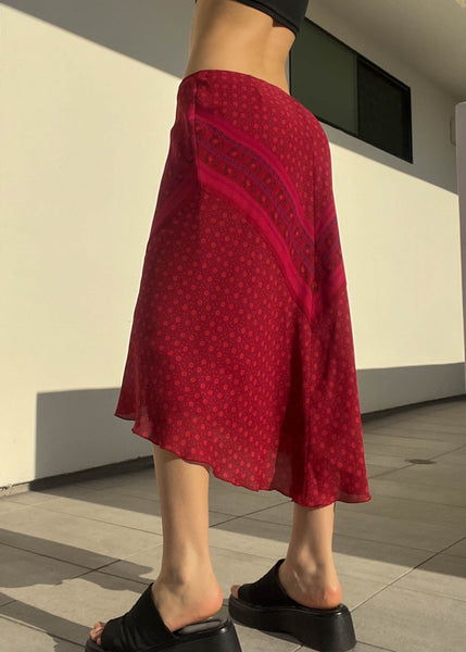Red Bandana Midi Skirt (M)