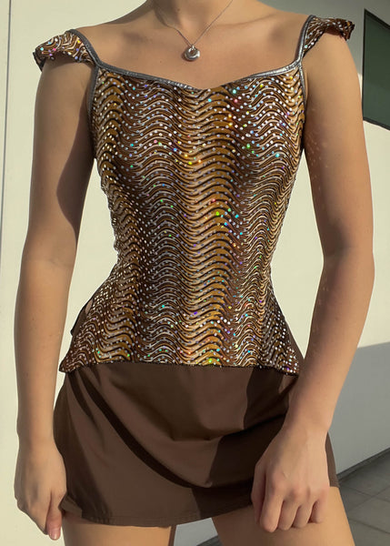 Brown Shimmer Wave Tank (S)