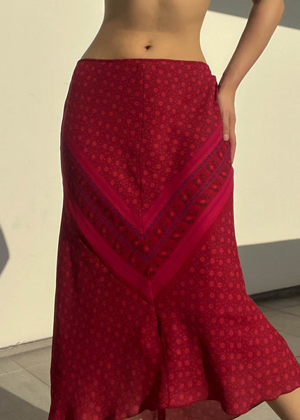 Red Bandana Midi Skirt (M)