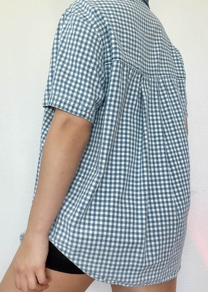 90's Gingham Button Down (L)