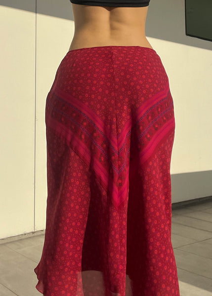 Red Bandana Midi Skirt (M)
