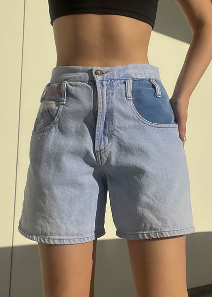 Steel Jeans Plaid Color-Block Shorts (28")