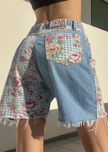 Zena Floral Color-Block Shorts (29")