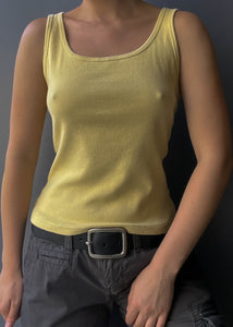 90's Stretchy Yellow Tank (S-S/M)
