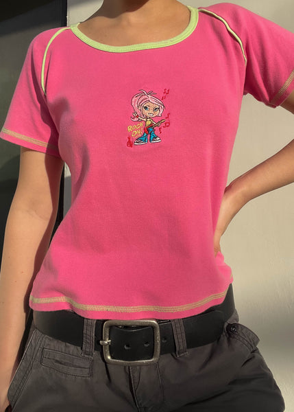 Y2k Cartoon Girl Tee (M)