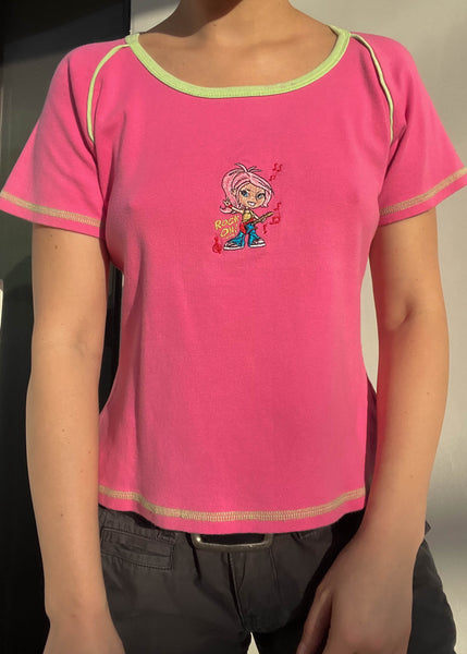 Y2k Cartoon Girl Tee (M)