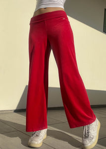 Y2k Red Velour MK Pants (M)