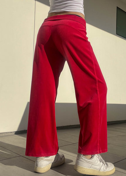 Y2k Red Velour MK Pants (M)